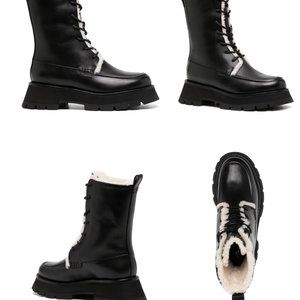 3.1 PHILLIP LIM Kate shearling-lined leather combat boots